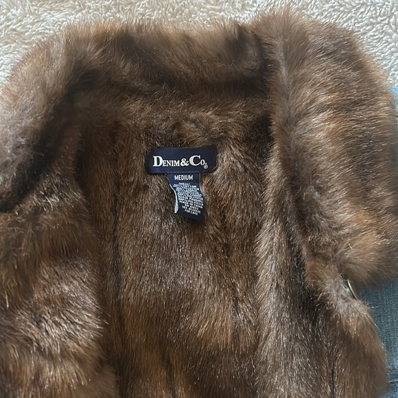 Jean jacket with fur | Denim & Co - Picture 2 of 4